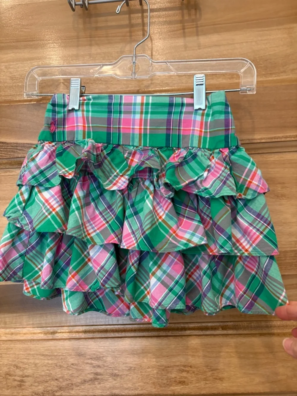 Girls Ralph Lauren Skirt Tiered Plaid Size 7